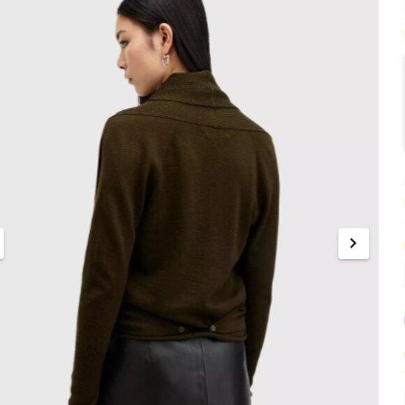 All Saints NWT Wasson Pirate Lightweight Cardigan Tarmac ( green) Size medium - Picture 5 of 5